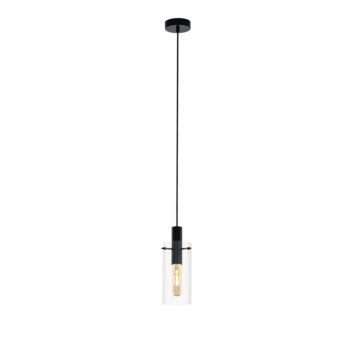 Montefino 1 Light Black with Glass Pendant Light