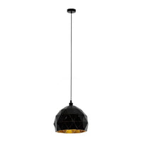 Thumbnail for Roccaforte 300mm 1 Light Black & Gold Pendant Light