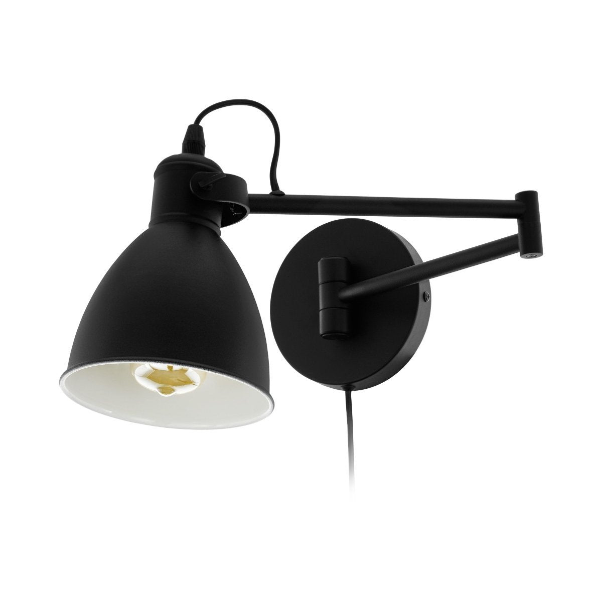 San Peri 1 Light Adjustable Wall Light in Black