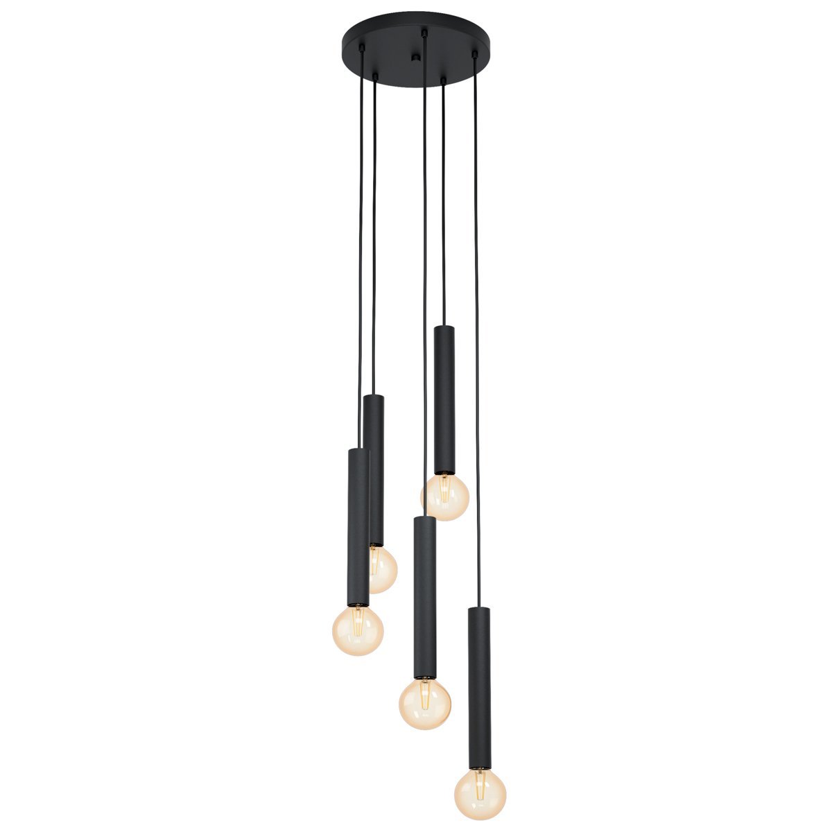 Cortenova 5 Light Cluster Black Pendant Light
