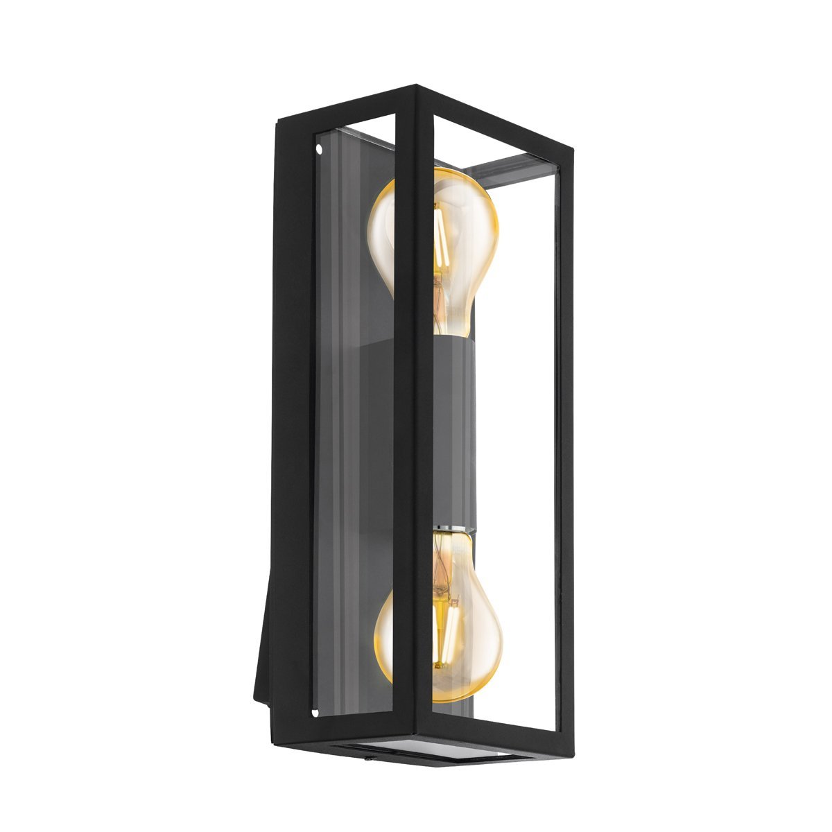 Alamonte IP44 E27 2 Light Black Exterior Wall Light