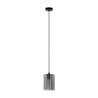Thumbnail for Cadaques 1 Glass Pendant Light in Black and Smoked Glass