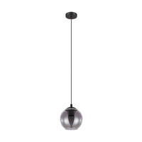 Thumbnail for Ariscani 1 Light Black Pendant Light with Smoked Glass