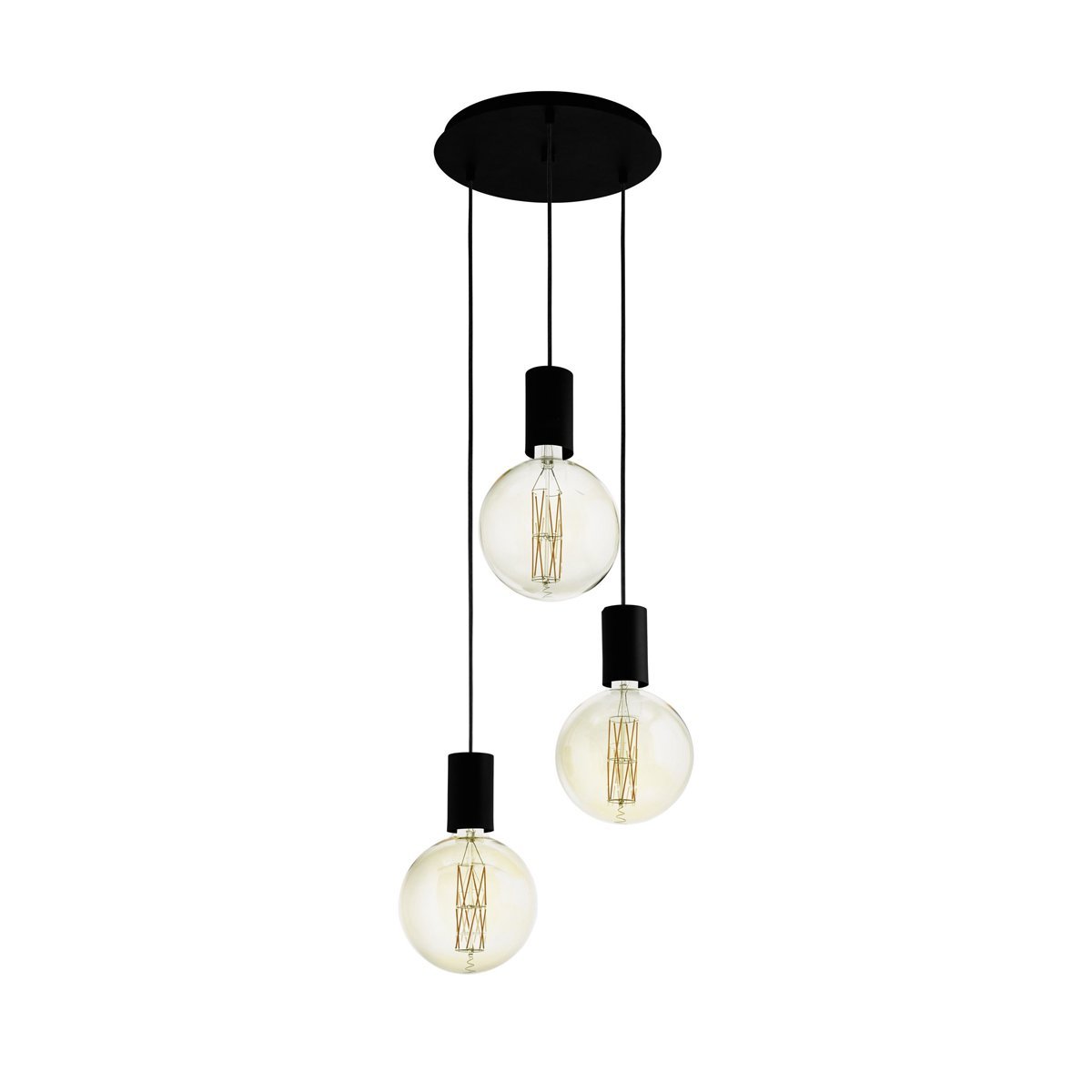 Pozueta 3 Light Black Pendant Light