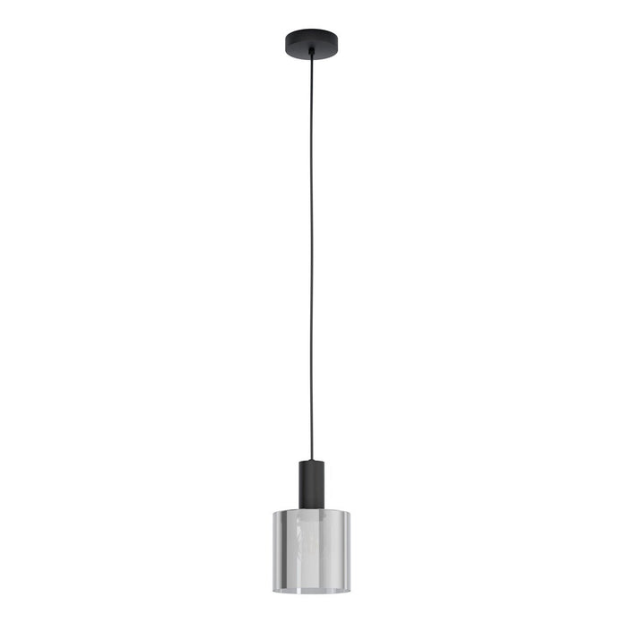 Gorosiba 1 Light Black Pendant Light with Smoked Glass