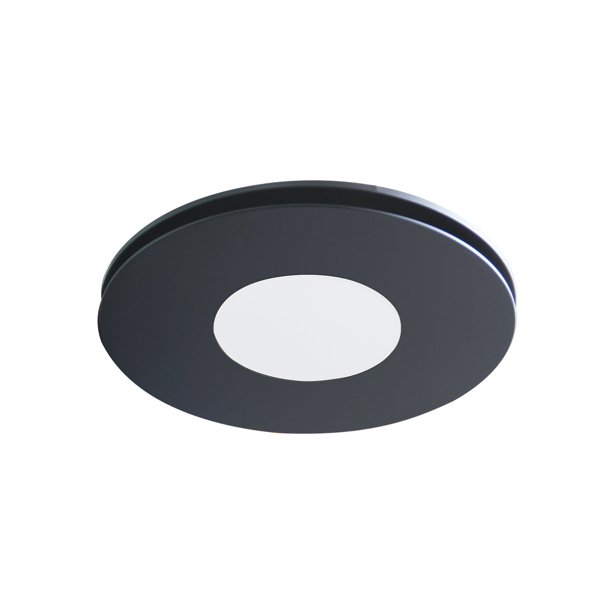 Low Sheen High Flow Black Round Fascia with 10w Tri Colour LED & Premium Quality AIRBUS 200 AC Side Ducted Exhaust Fan