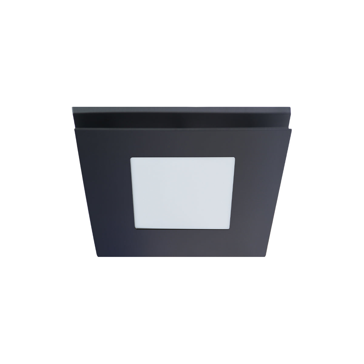 Low Sheen High Flow Black Square Fascia with 10w Tri Colour LED & Premium Quality AIRBUS 200 AC Side Ducted Exhaust Fan
