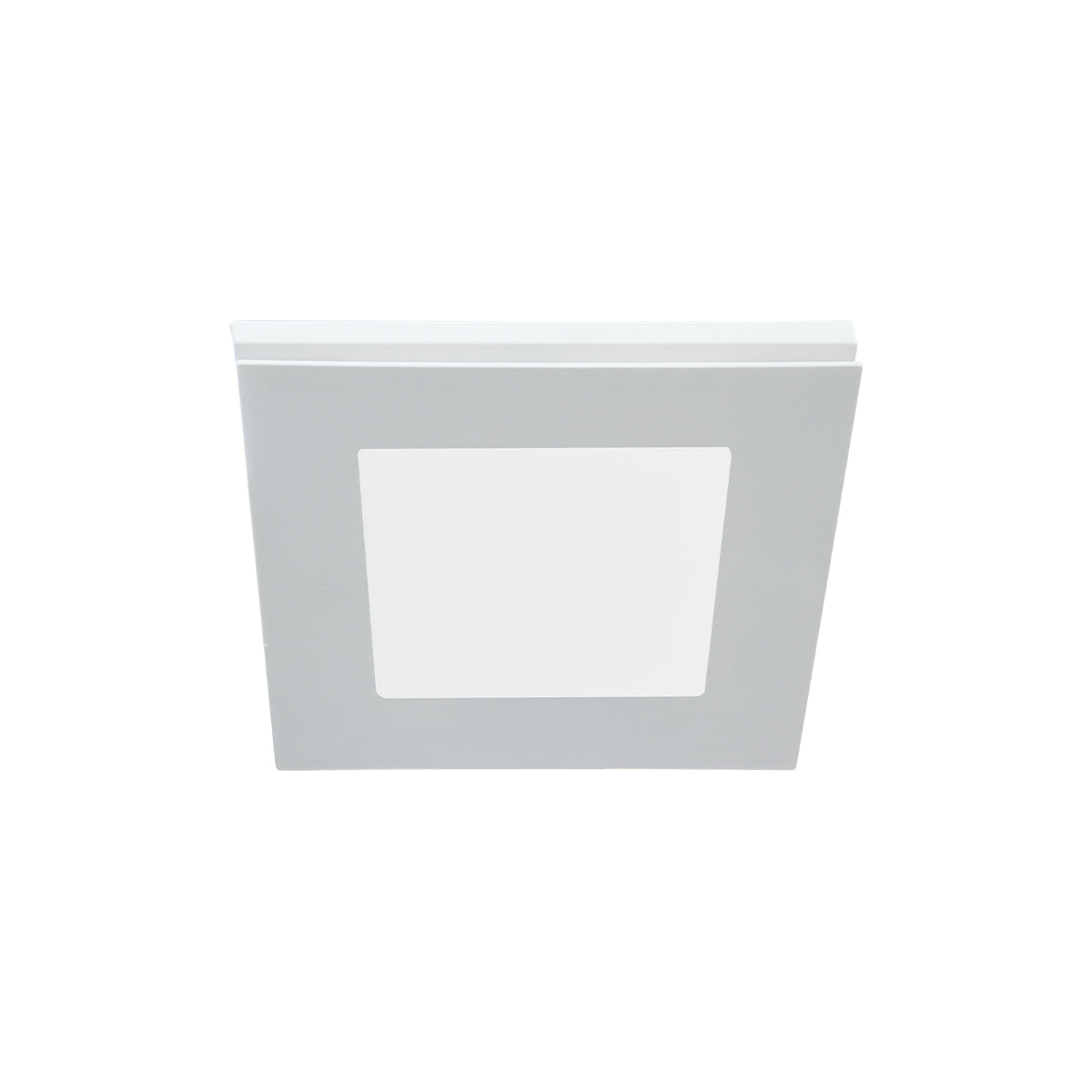 Low Sheen High Flow White Square Fascia with 10w Tri Colour LED & Premium Quality AIRBUS 200 AC Side Ducted Exhaust Fan