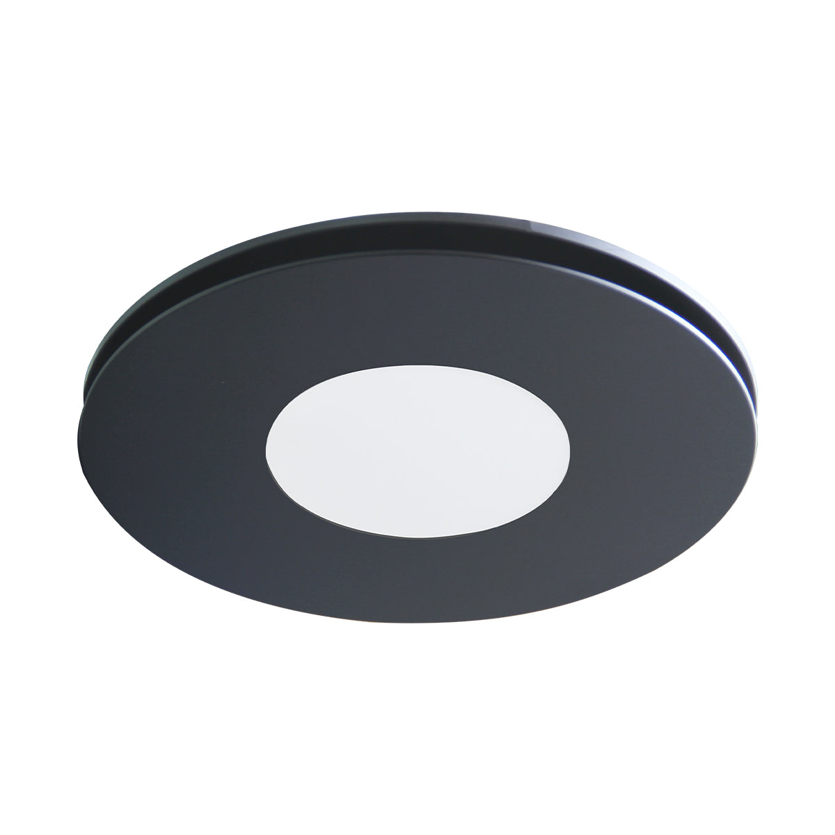 Low Sheen High Flow Black Round Fascia with 14w Tri Colour LED & Premium Quality AIRBUS 250 AC Side Ducted Exhaust Fan