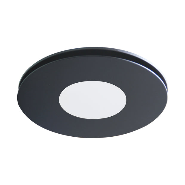 Low Sheen High Flow Black Round Fascia with 14w Tri Colour LED & Premium Quality AIRBUS 250 AC Side Ducted Exhaust Fan