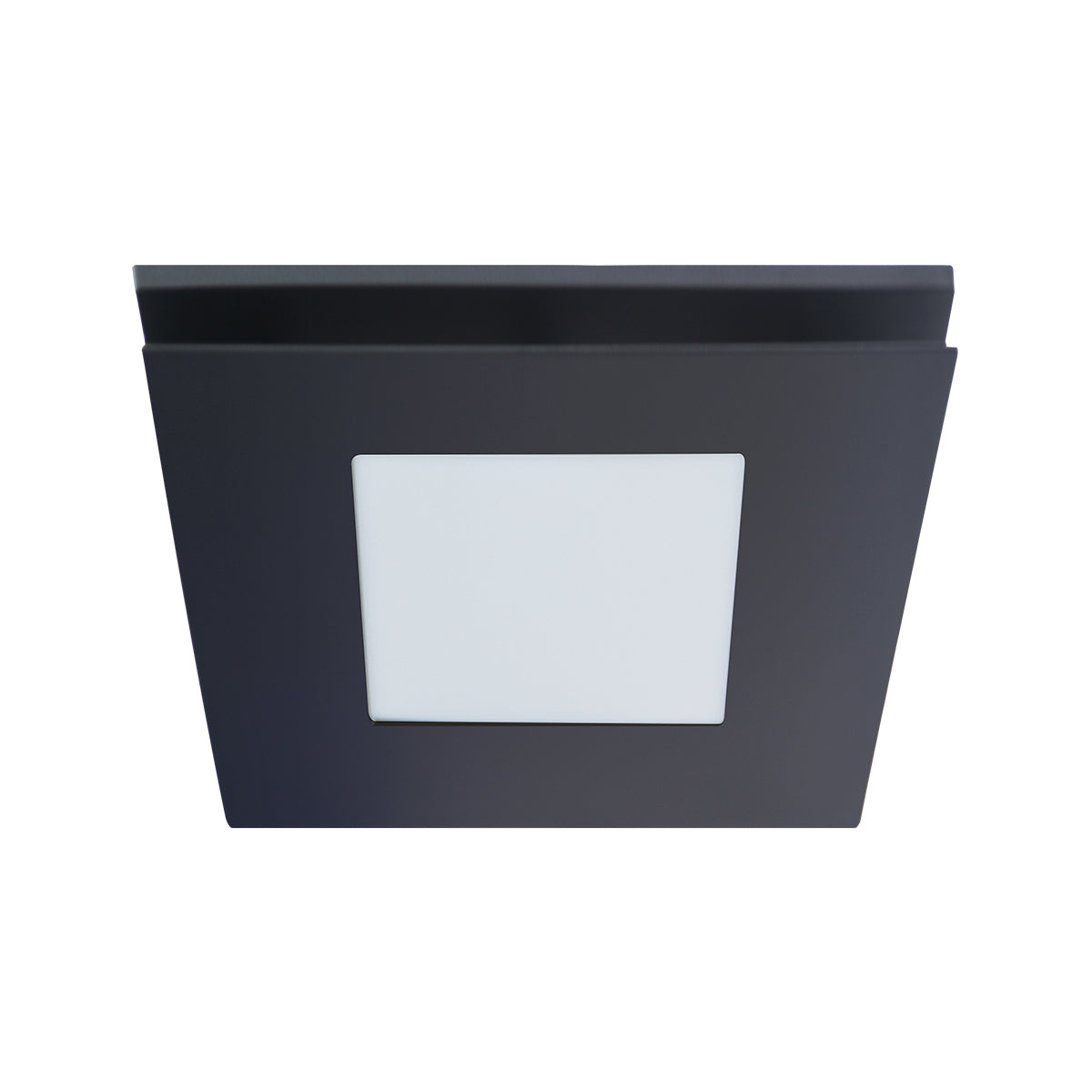 Low Sheen High Flow Black Square Fascia with 14w Tri Colour LED & Premium Quality AIRBUS 250 AC Side Ducted Exhaust Fan
