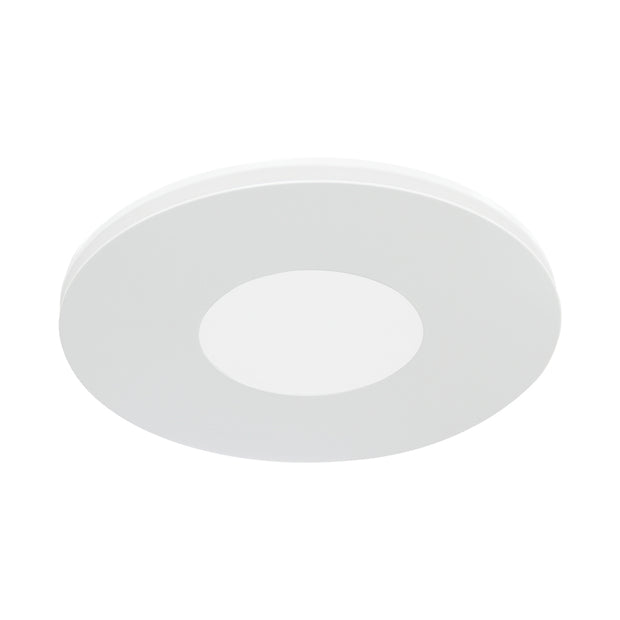 Low Sheen High Flow White Round Fascia with 14w Tri Colour LED & Premium Quality AIRBUS 250 AC Side Ducted Exhaust Fan