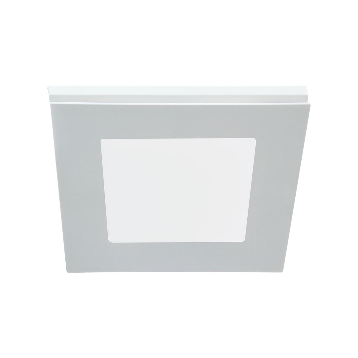 Low Sheen High Flow White Square Fascia with 14w Tri Colour LED & Premium Quality AIRBUS 250 AC Side Ducted Exhaust Fan
