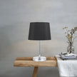 Adam Chrome Table Lamp with Black Fabric Shade