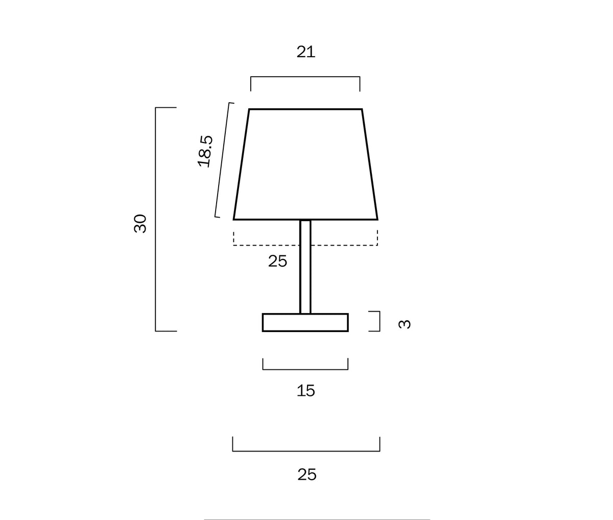 Adam Chrome Table Lamp with Black Fabric Shade