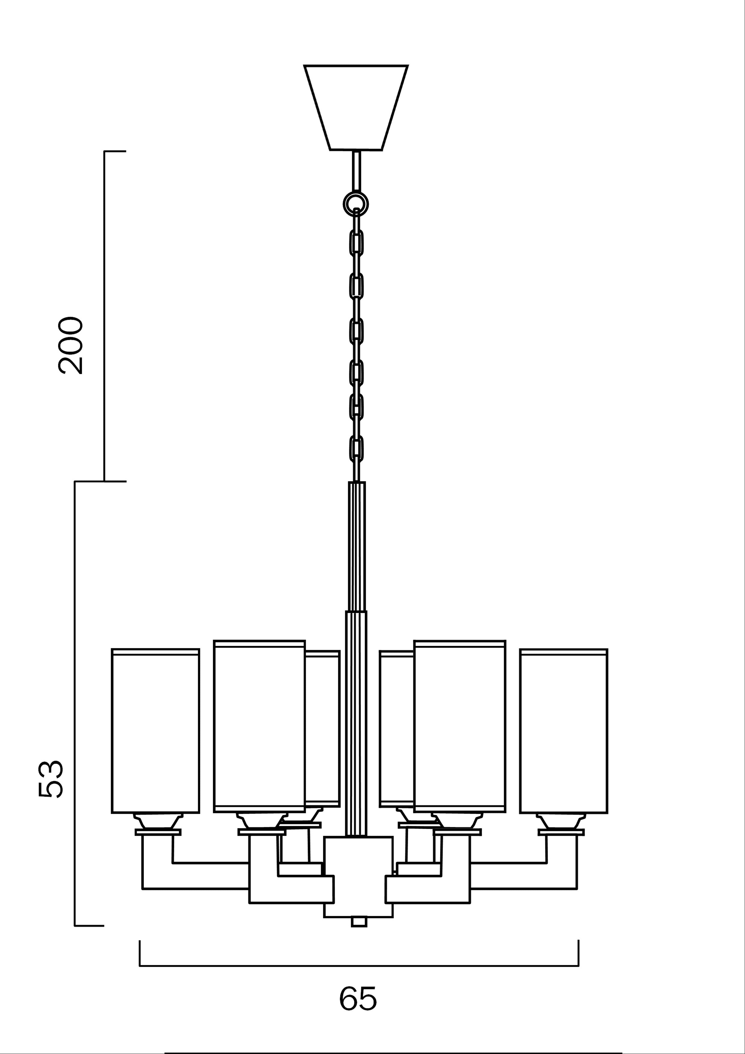 Ahern Brass & Opal Glass 6 Light Solid Brass Pendant