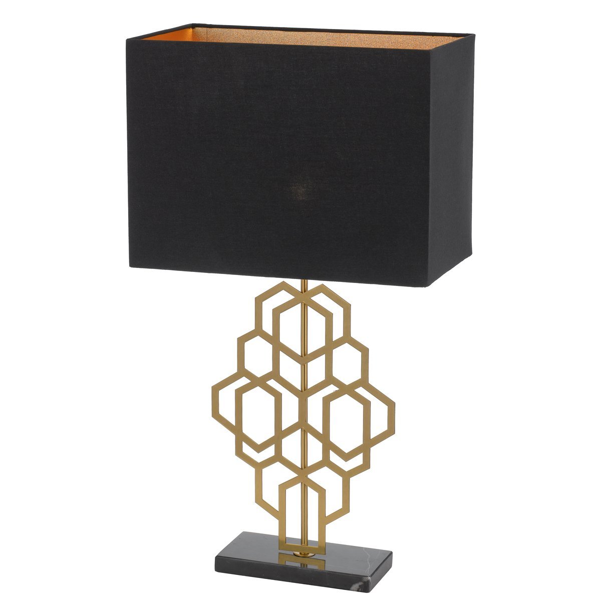 Akron Large Table Lamp in Antique Gold and Black