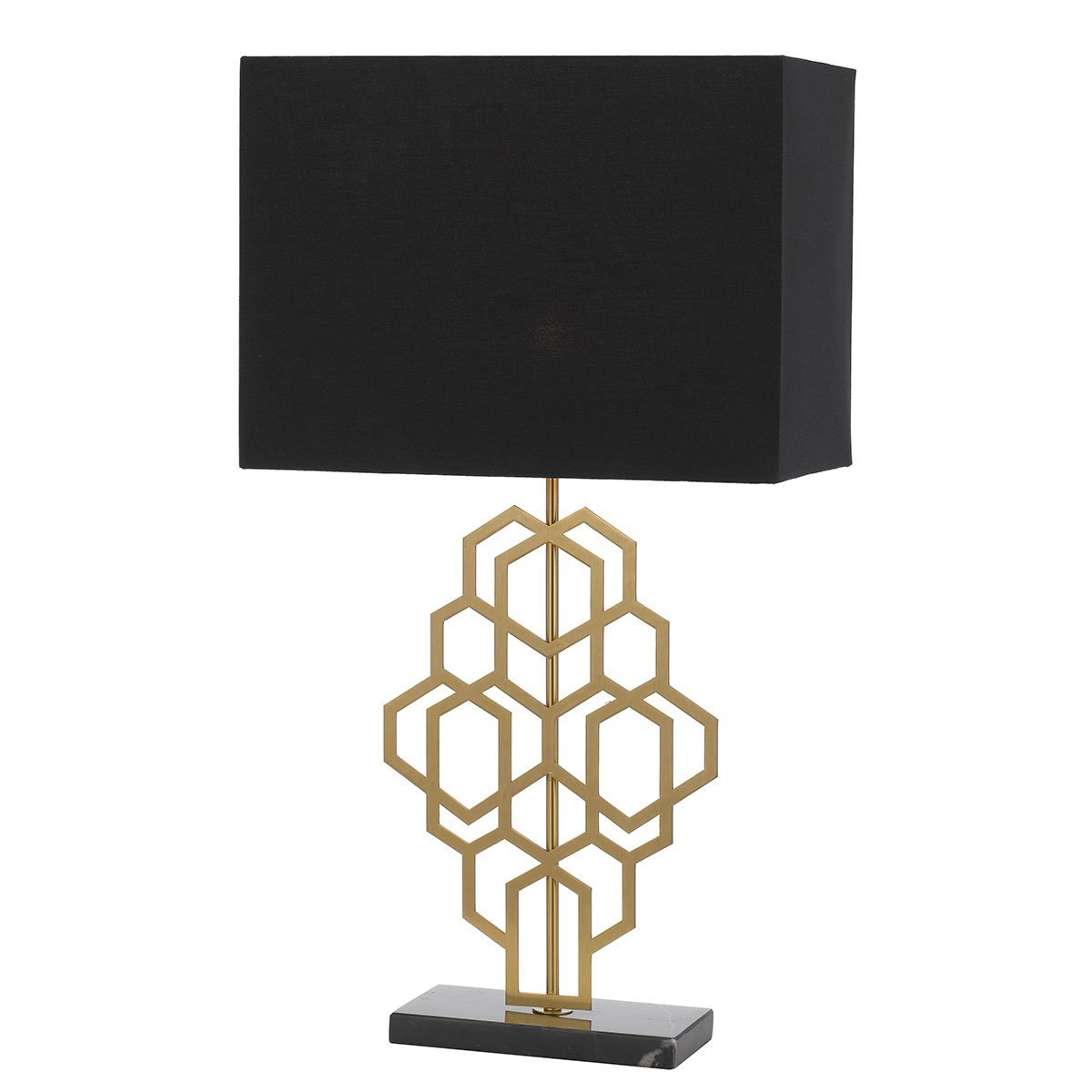 Akron Large Table Lamp in Antique Gold and Black