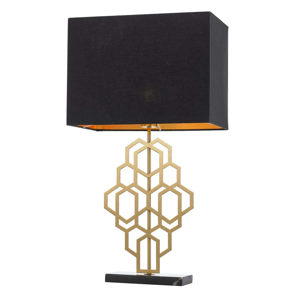 Akron Large Table Lamp in Antique Gold and Black