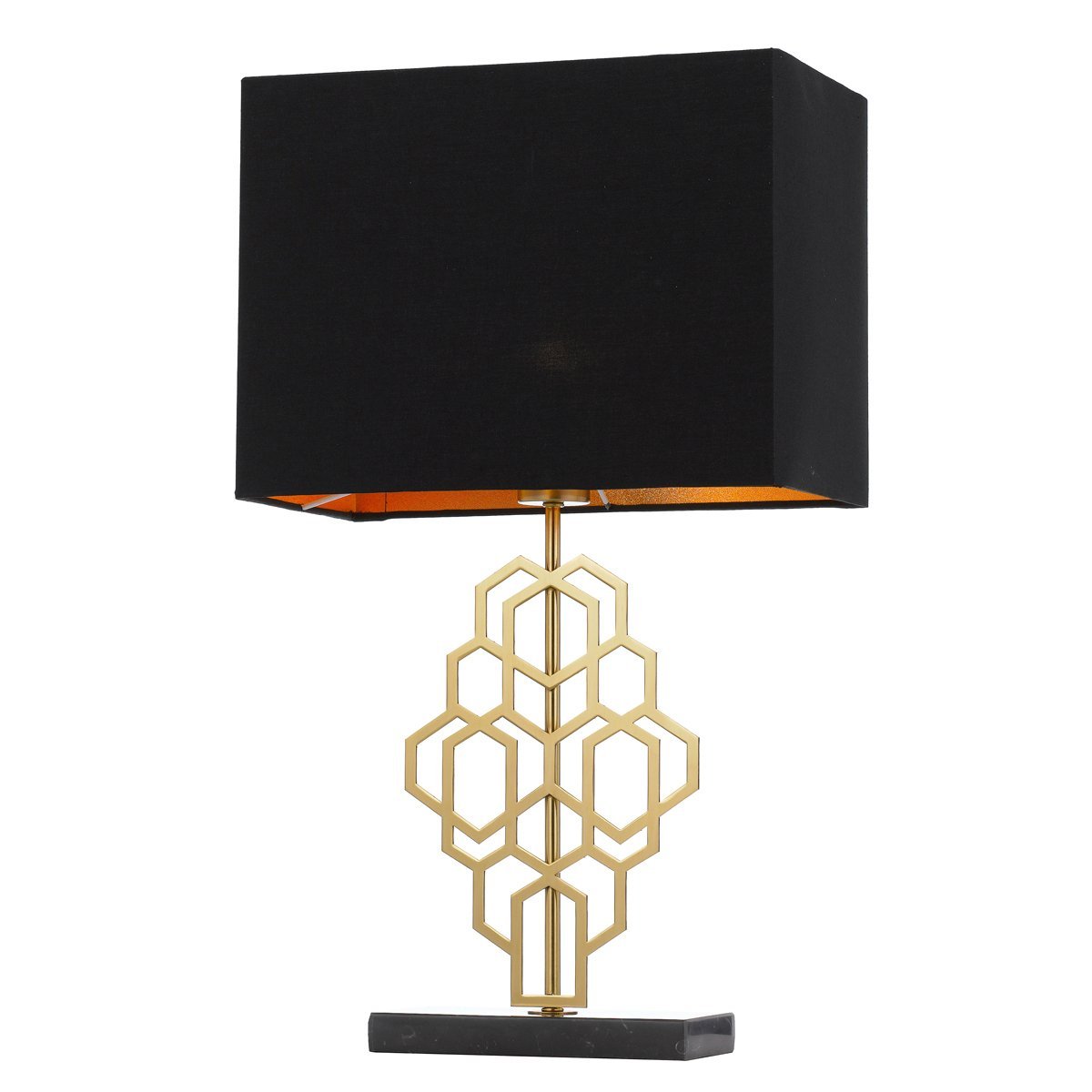 Akron Small Table Lamp in Antique Gold and Black