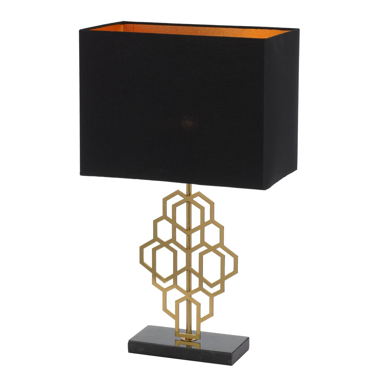 Akron Small Table Lamp in Antique Gold and Black