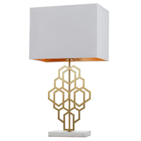 Thumbnail for Akron Large Table Lamp in Antique Gold and White