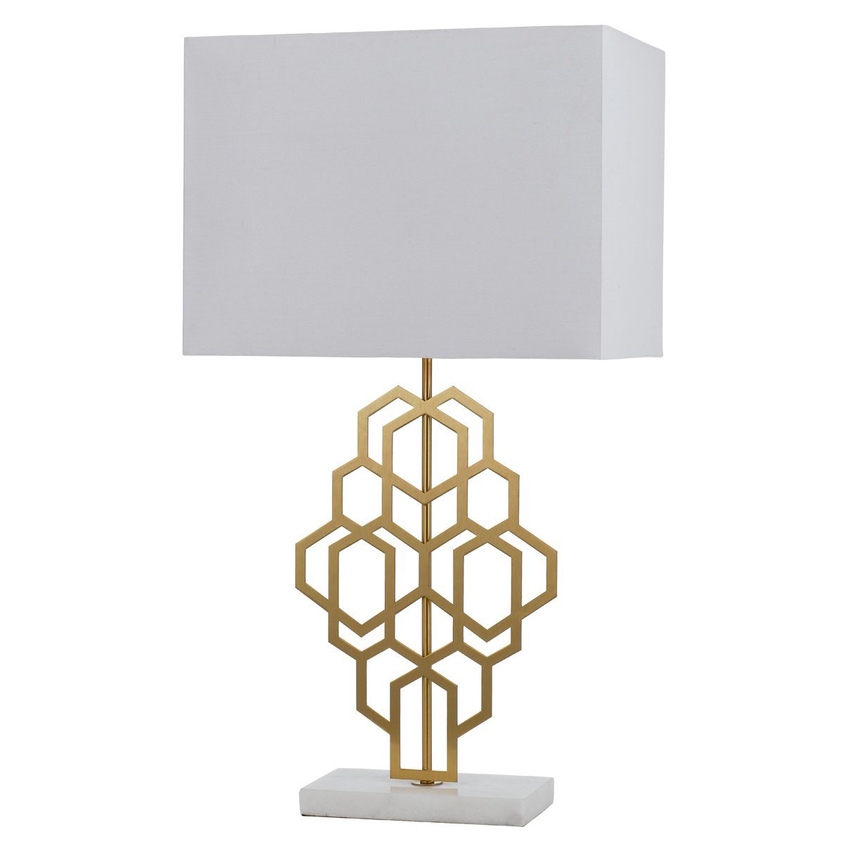 Akron Large Table Lamp in Antique Gold and White