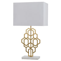 Thumbnail for Akron Large Table Lamp in Antique Gold and White