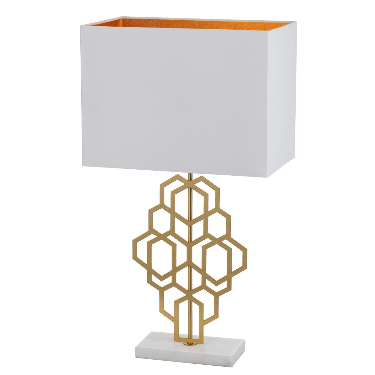 Akron Large Table Lamp in Antique Gold and White