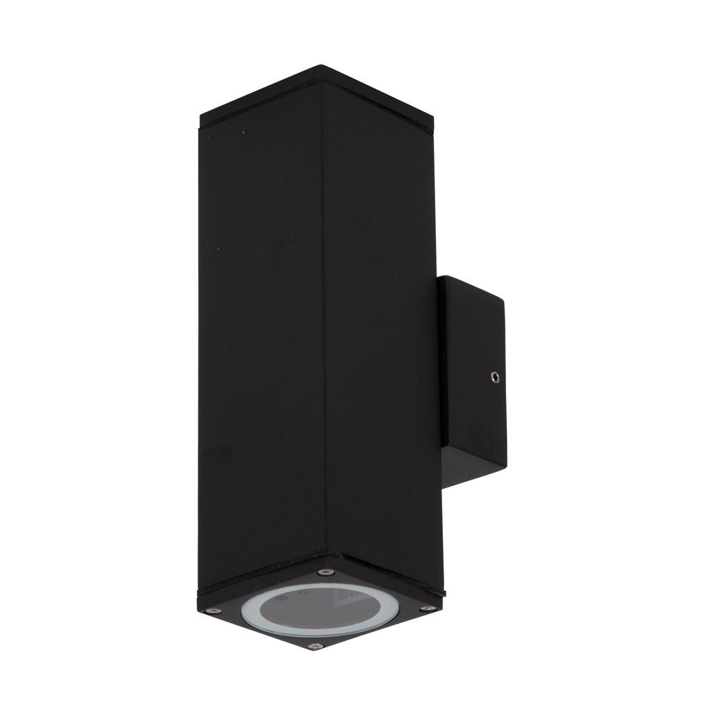 alpha 2 up down exterior wall light textured black