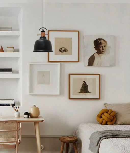 ALTA: Industrial Bell Shape With Copper Highlights Pendant Lights