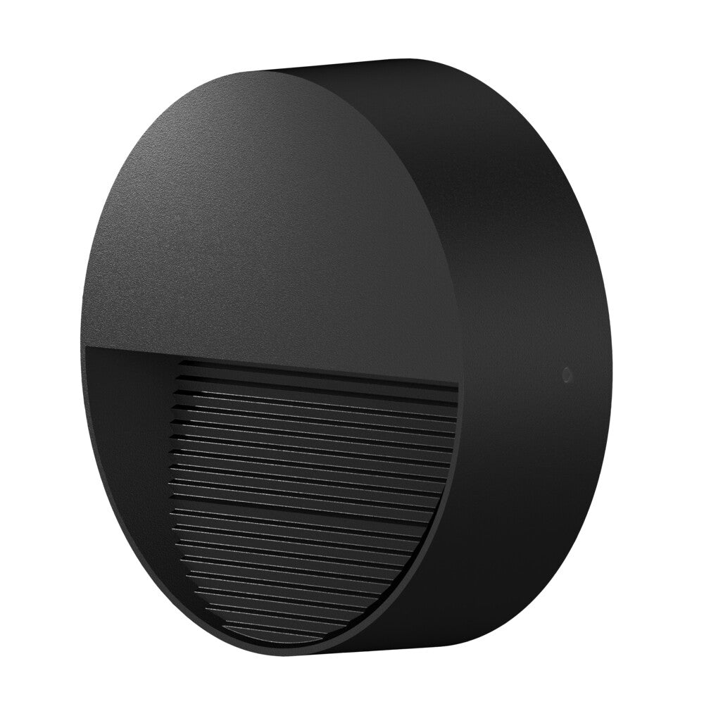 Altona Round 3000K 5W IP65 Wall Light in Black