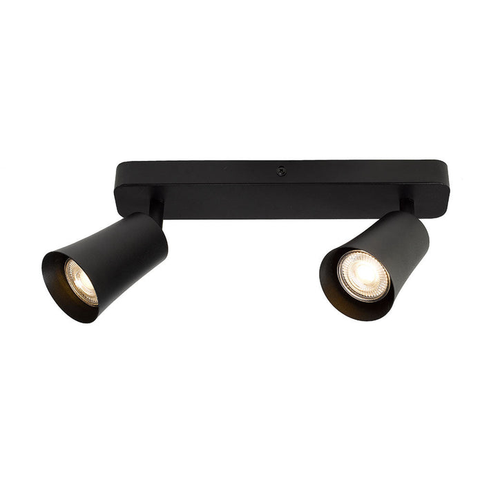 Alvey White, Black or Black/Gold 2 Light GU10 Spot Bar