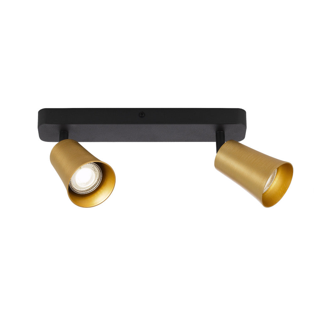 Alvey White, Black or Black/Gold 2 Light GU10 Spot Bar