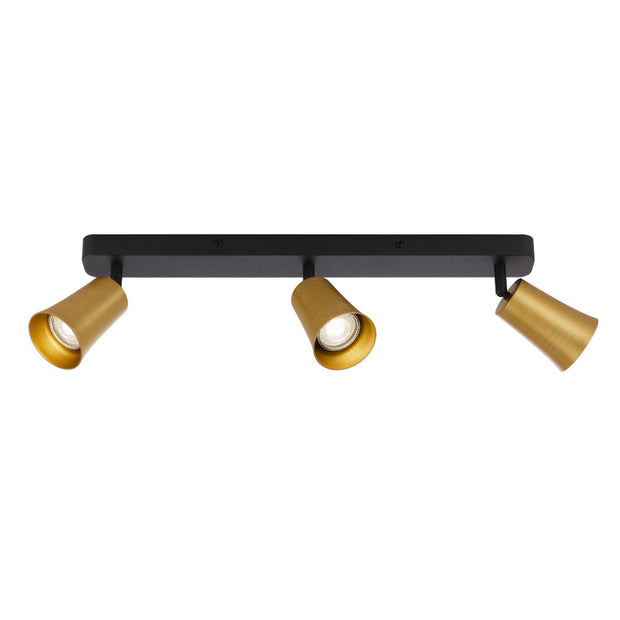 Alvey White, Black or Black/Gold 3 Light GU10 Spot Bar