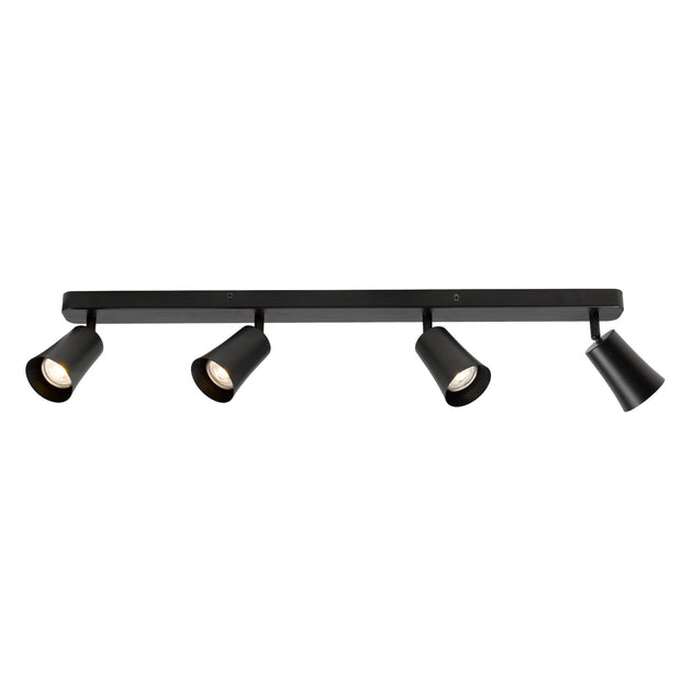 Alvey White, Black or Black/Gold 4 Light GU10 Spot Bar