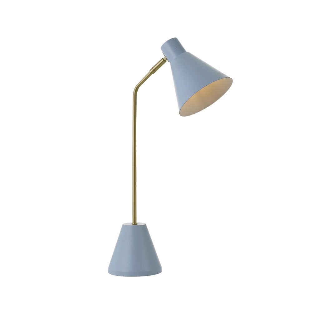 Ambia Desk Lamp Blue and Matt Brass