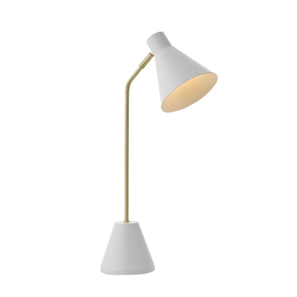 Ambia Desk Lamp White and Matt Brass