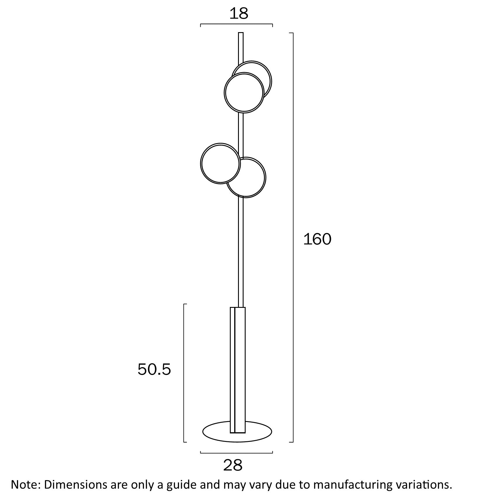 Amparo Black 2 Light G9 Floor Lamp