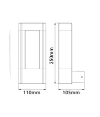 Thumbnail for AMUN: Exterior LED Matt Black Rectangular Surface Mounted Wall Light IP54