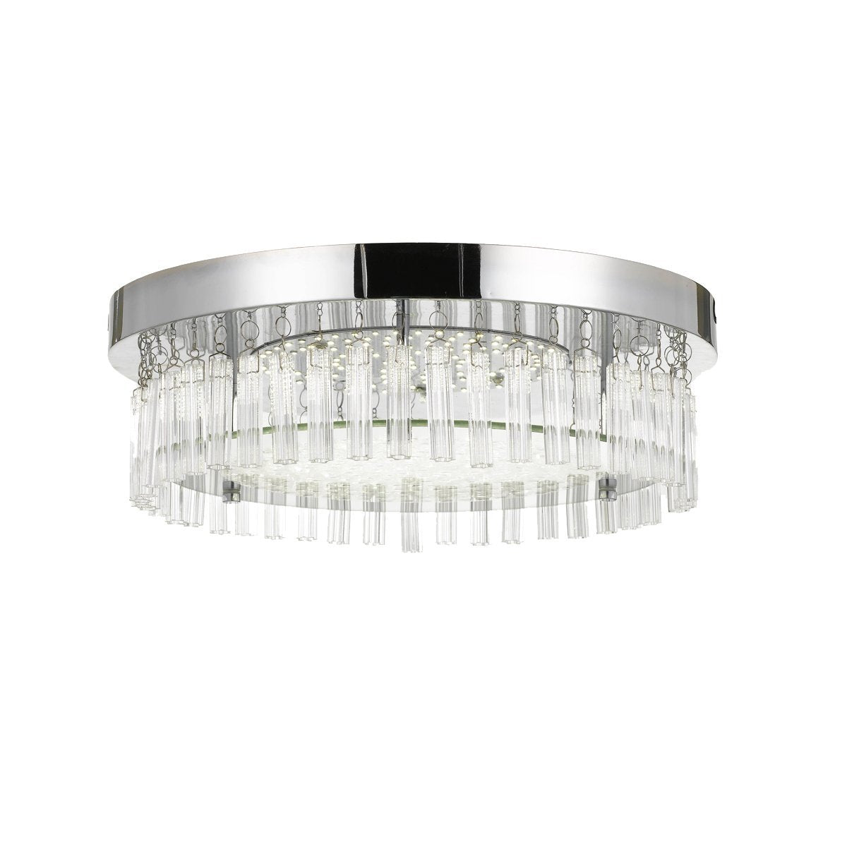 Andela Round Chrome & Crystal 30W Cool White LED Oyster Light