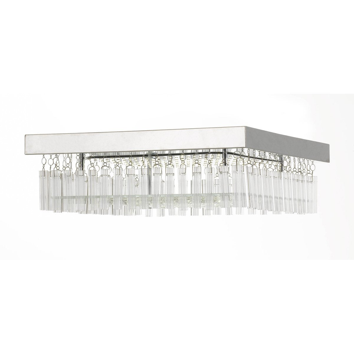 Andela Square Chrome & Crystal 30W Cool White LED Oyster Light