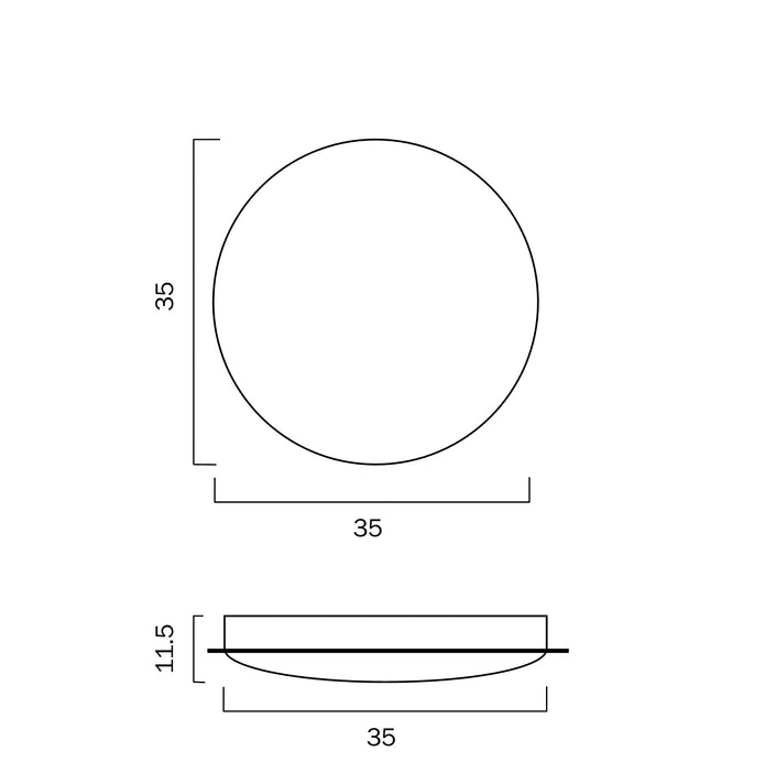 Andela Chrome & Crystal 30W 5000K Round LED Oyster