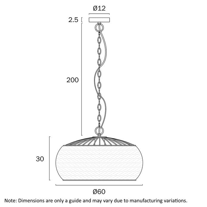 Antera 60 Natural or Black 60cm Pendant