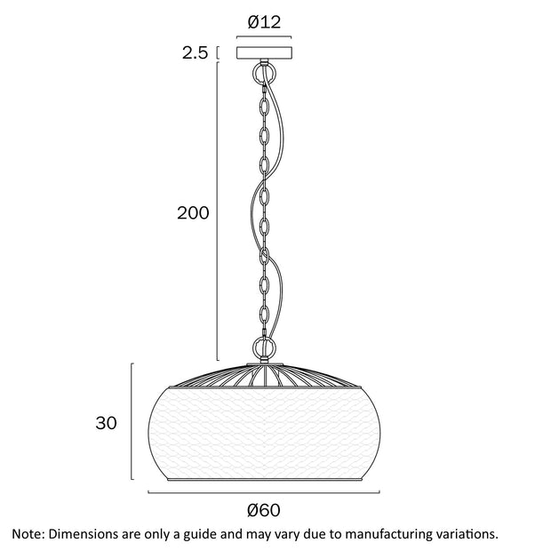 Antera 60 Natural or Black 60cm Pendant