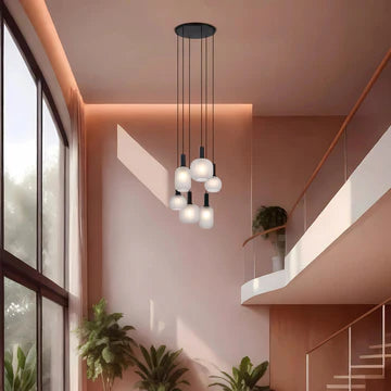 Aosta Black & Frost 6 Light Pendant