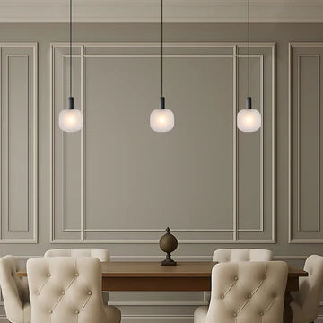 Aosta Black & Frost 20cm Pendant