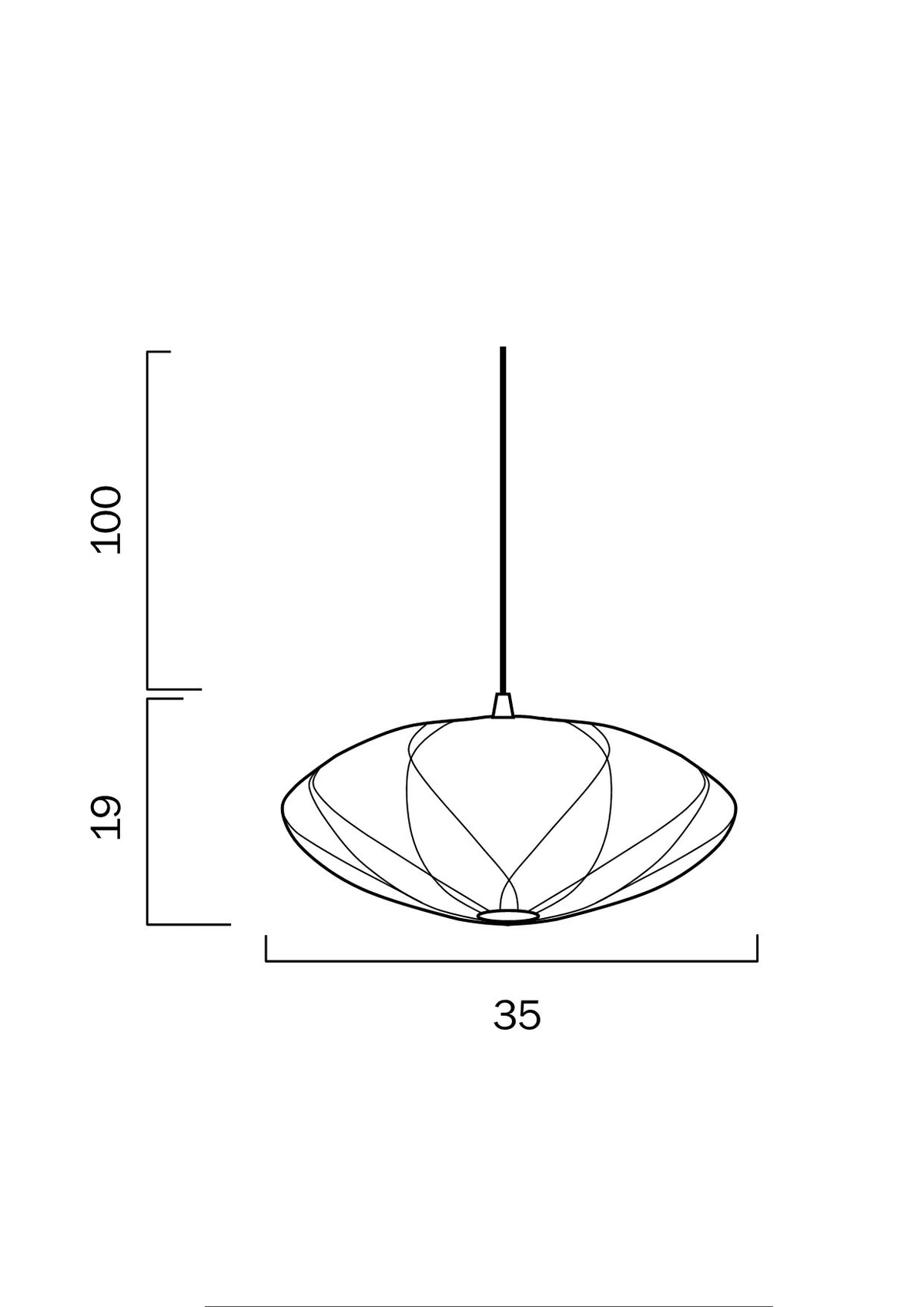 Aragon 35 White Fabric 35cm Pendant