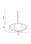 Aragon 52 White Fabric 52cm Pendant