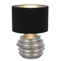 Thumbnail for Aras Table Lamp in Silver with Black Shade